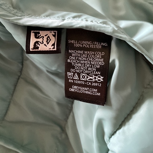 NWT OBEY league micro puffer hooded jacket - Picture 6 of 8